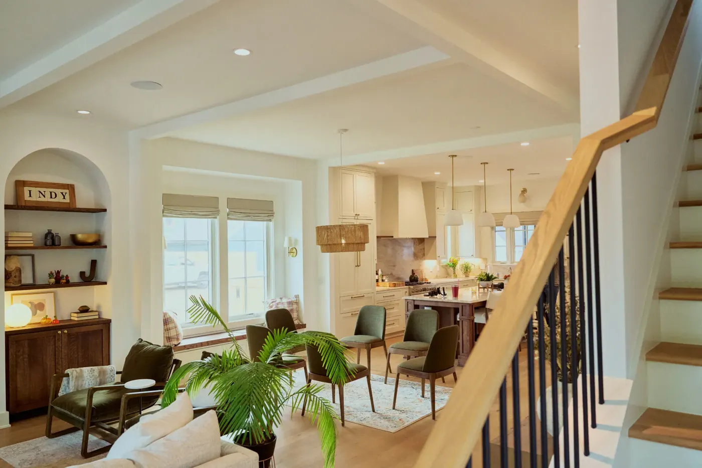 Cellular shades in a Center Grove living room