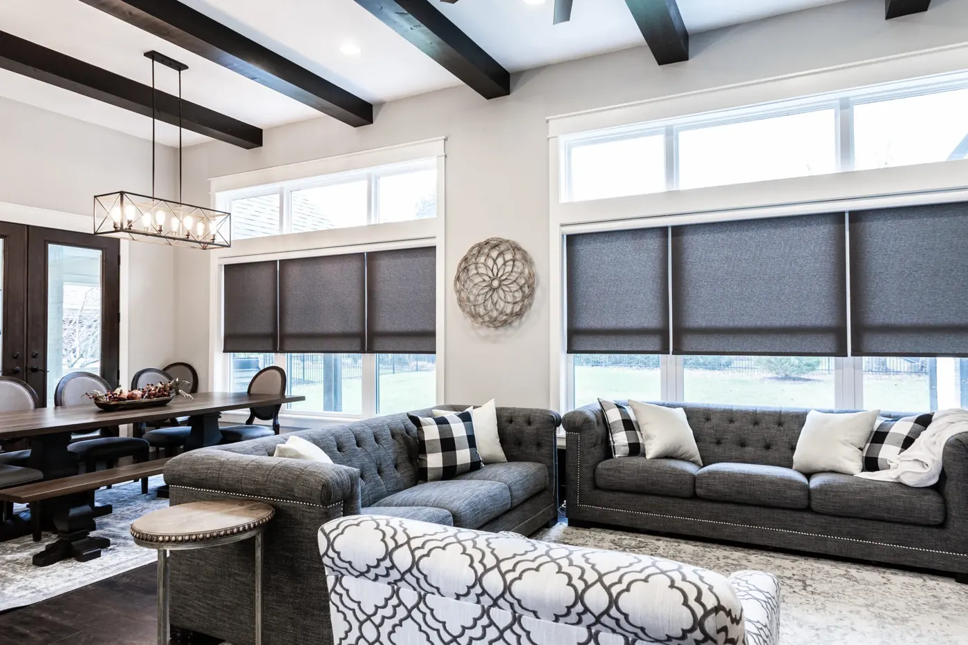 Custom shades measured and installed in Center Grove